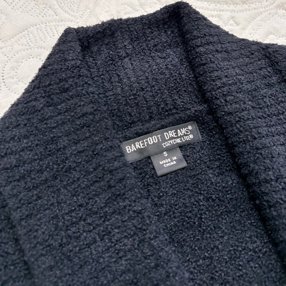 Barefoot Dreams Cardigan Cozy Chic Lite Circle Cardi Black Size Small - Picture 12 of 16